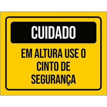 Imagem de Kit 5 Placas Cuidado Em Altura Use Cinto De Segurança - Sinalizo