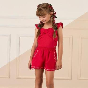 Imagem de Conjunto Infantil Menina 2025 Happy Time Vermelho Mon Sucré-Feminino