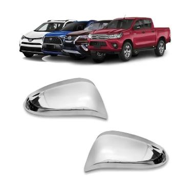 Imagem de Jogo Aplique Capa Cromada Retrovisor Nova Toyota SW4 2019