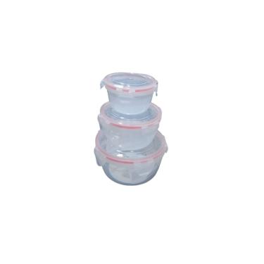 Imagem de Conjunto 3 Pote Hermético Redondo Multiuso com Tampa