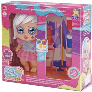 Imagem de Boneca Infantil Little DOLLS Glitter Pinta e Repinta