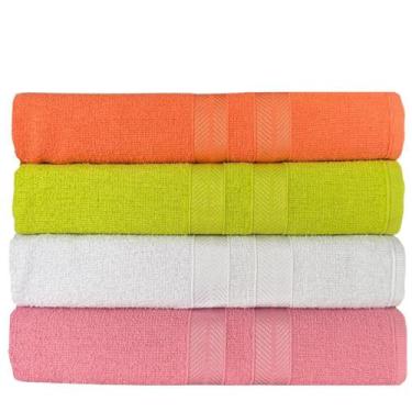 Imagem de kit 4 Toalha De Banho Caricinha Algodão Toque Suave Leve - Margex, Bra