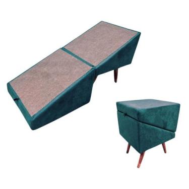 Imagem de Rampa Escada Pet, Movel Puff Cachorro Gato Antiderrapante 70CM com 5 d