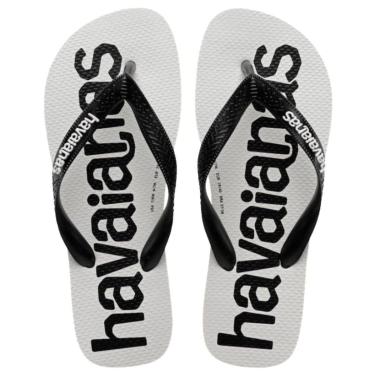 Imagem de Chinelo Havaianas Top Logomania 2 - Branco e Preto - 45/46-Masculino