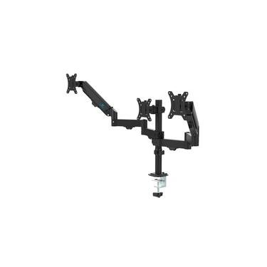 Imagem de Suporte de Mesa Articulado para 3 Monitores de 17" a 27" Ergofirst, Ajuste com Pistão a Gás, Preto - G16-C036P