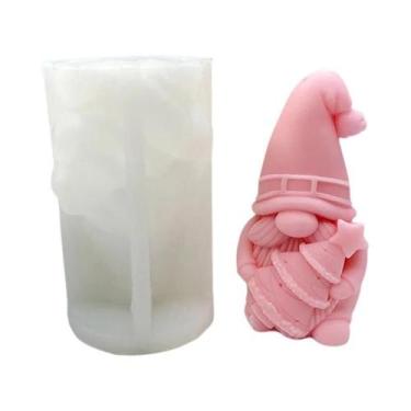 Imagem de Molde De Silicone 3D De Papai Noel Com Barba Para Fazer Velas De Cera 