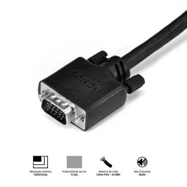 Imagem de Cabo De Vídeo Vga 3+6 15 Pinos Macho Para Vga 3+6 15...
