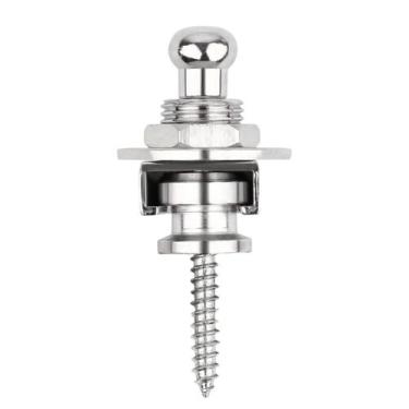 Imagem de Trava Correia Strap Lock Prata Cromada Roldana Guitarra Baixo Violao U