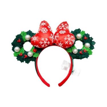 Imagem de Tiara De Pelúcia Mickey E Minnie Mouse 2025 Disney Para Festas E Cospl