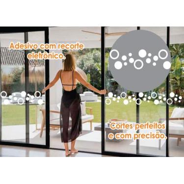 Imagem de Faixa Anti Trombada Porta Vidro Blindex Redondo Branco ou Preto - impr