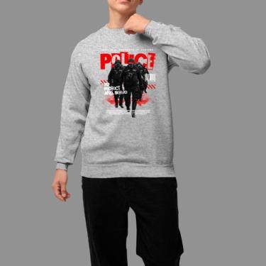 Imagem de Moletom Gola Careca Basico Masculino Casual Estiloso Tecido Macio Poli