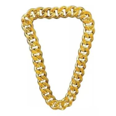 Imagem de Colar De Corrente Exagerada De Ouro Falso Plástico Fantasia - Trends