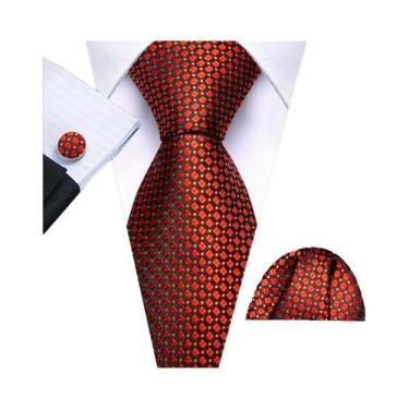 Imagem de Conjunto De Gravata, Abotoaduras E Lenço De Bolso Masculino Dourado, V