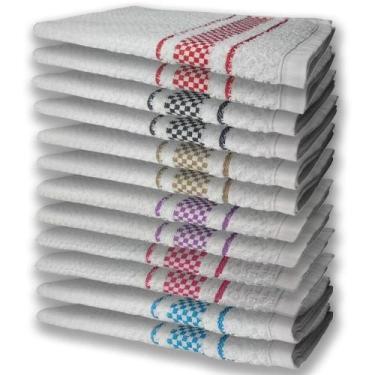 Imagem de 12 Panos De Prato Atoalhado Felpudo Az+rs+rx+mr+pr+vm - TOALHAS SHOW