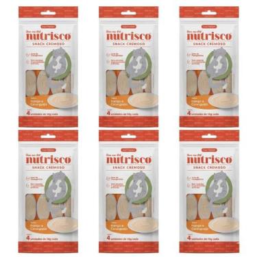 Imagem de Kit Petisco Gatos Snack Cremoso Nutrisco Frango e Caranguejo 56g C/6 U