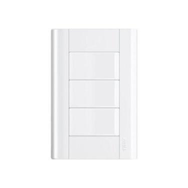 Imagem de Interruptor Simples Triplo Fame Modulare Com Placa 4x2 Branco - FAME B