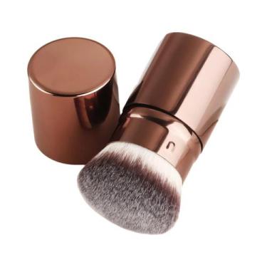 Imagem de Pincel De Maquiagem Portátil Retrátil Kabuki Macio E Fofo Para Blush, 