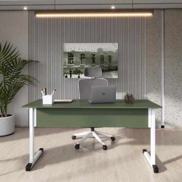 Imagem de Mesa de Escritório Reta 150cm com Pé Tubular em Aço