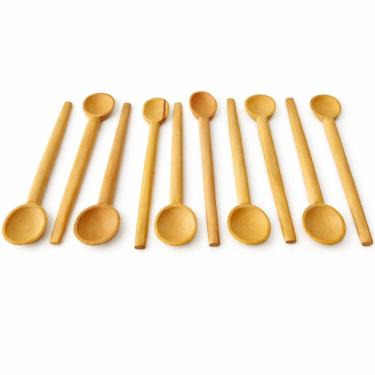 Imagem de Colher de Pau Restaurante Utensílios Cozinha Kit Talher 10un