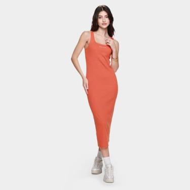 Imagem de Vestido Colcci Canelado Casual Feminino, Laranja, EP