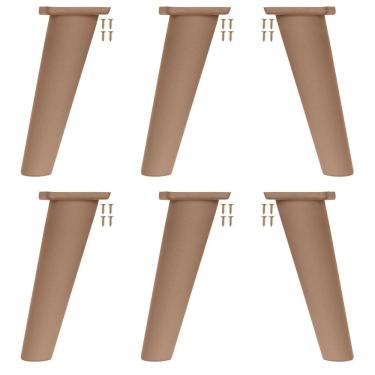 Imagem de Kit 6 Pé Retrô de Plástico Marrom Resistente para Móveis Cômoda Design Clássico e Fácil Instalação