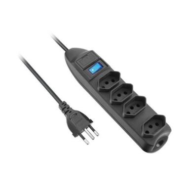 Imagem de Protetor De Linha 4 Tomadas 2P +T Fusível Chave Liga/Desliga 1,5m - EL