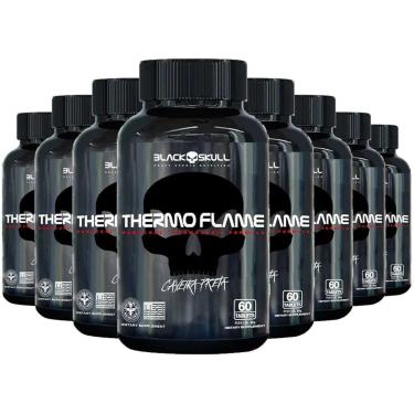 Imagem de Kit 8x Thermo Flame 60 Caps Cada Black Skull Sabor Sem Sabor-Unissex