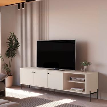 Imagem de Rack para TV ate 75 Polegadas 3 Portas com Pes Em MDF Tucupi JB Moveis