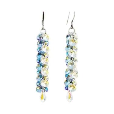 Imagem de Brincos Elegantes Longos Com Franjas De Cristal Para Mulheres, Cor AB,
