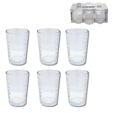 Imagem de Kit Jogo 6 Copo Vidro Bebidas Agua Suco Cerveja Drinks 200ml Diamond B