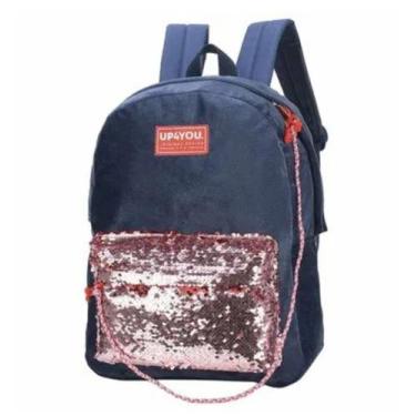 Imagem de Mochila UP4YOU Azul C/ Lantejoulas Luxcel, Azul