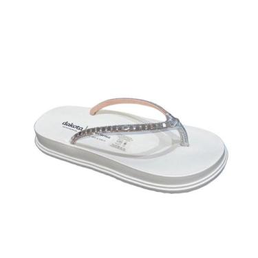 Imagem de Chinelo Rasteira Papete Macio Feminina Dakota Strass Y7591, Branco off