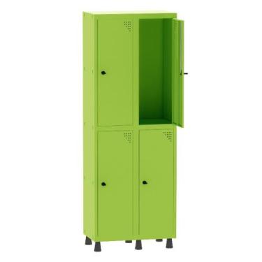 Imagem de Armário Guarda Volume Locker Roupeiro 2 Vãos 4 Portas Aço GRP502/4 Ver