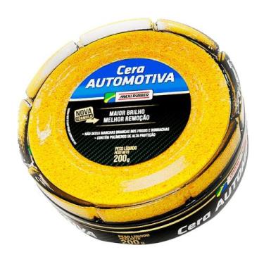 Imagem de Cera Automotiva Profissional Maxi Rubber 200g com Aplicador  Brilho e 