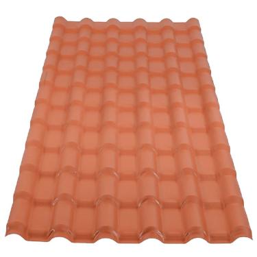 Imagem de Telha de PVC Plan Colonial P3010021 2,42m X 88cm 6 Ondas Terracota Impermeável Afort