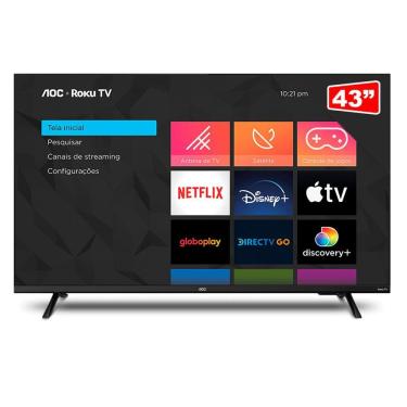 Imagem de Smart Tv Aoc S5135 Roku Dled 43" Full Hd com 3 Entradas Hdmi Wi-Fi Dualband 110V
