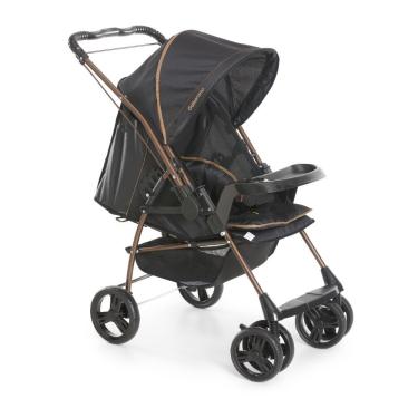 Imagem de Carrinho de Bebê Milano Reversível III 1018 Até 15kg com Encosto Reclinável Preto Galzerano