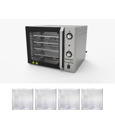 Imagem de Forno Turbo Elétrico de Convecção Metalúrgica Venâncio FCSB4E Aço Inox 55L com 4 Assadeiras Inox 220V