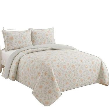 Imagem de Kit Cobre Leito Colcha King Boutik Dupla Face - Estampa 18 - 100% Poli