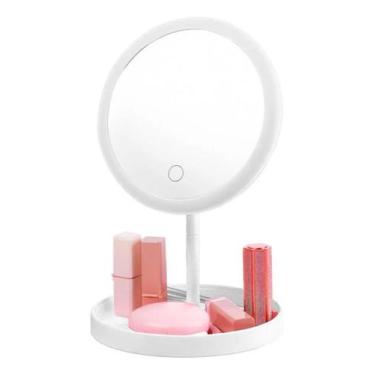 Imagem de Espelho Maquiagem C/ Led E Com Base Suporte De Mesa Portátil Cor da mo