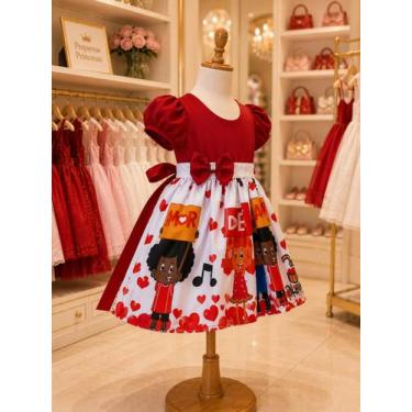 Imagem de Vestido Menina Infantil Simples Temático 3 Palavrinhas RF02 - AUREA, M