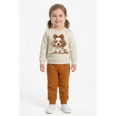 Imagem de Conjunto Menina em Moletom Flanelado Estampas Diversas Kyly, Mescla ci