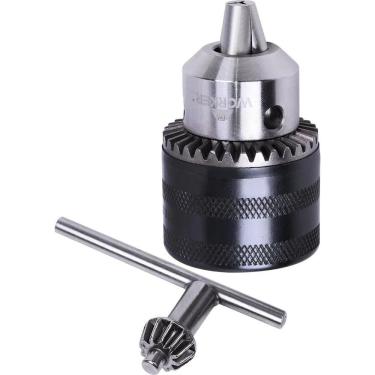 Imagem de Mandril para Furadeira com Chave 10mm 3-8x24 UNF Rosca 3-8 Capa de Aço Estampado e Castanhos Temperados Worker