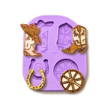Imagem de F1807 molde de silicone cowboy confeitaria biscuit - Confeitaria dos M