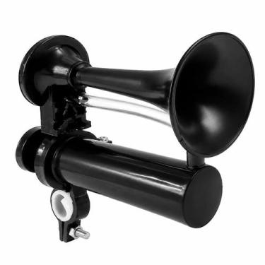 Imagem de Buzina De Ar Bicicleta Mini Corneta Forte Manual Difabian Preto Alto S