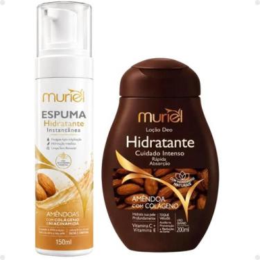 Imagem de Kit Muriel Amêndoa Com Colageno: Espuma Hidratante 150ml e Loção Deo H
