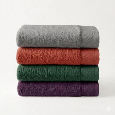 Imagem de Kit 4 Toalhas De Rosto Confort 100% Algodão 500 G/m2 Macia - NoBrand, 