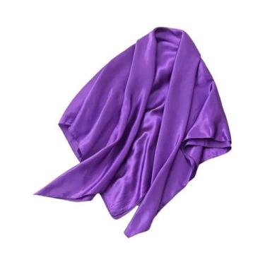 Imagem de Lenço De Seda Satinada Para Mulheres, 90cm, Em Cores Sólidas, Hijab, L
