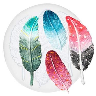 Imagem de Molde de decoração de bolo de silicone de penas para artesanato de açúcar, chocolate, fondant, resina epóxi, argila de polímero, fabricação de sabão