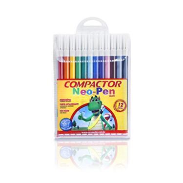 Imagem de CANETA HIDRO COR COMPACTOR 12 CORES NEO-PEN GIGANTE